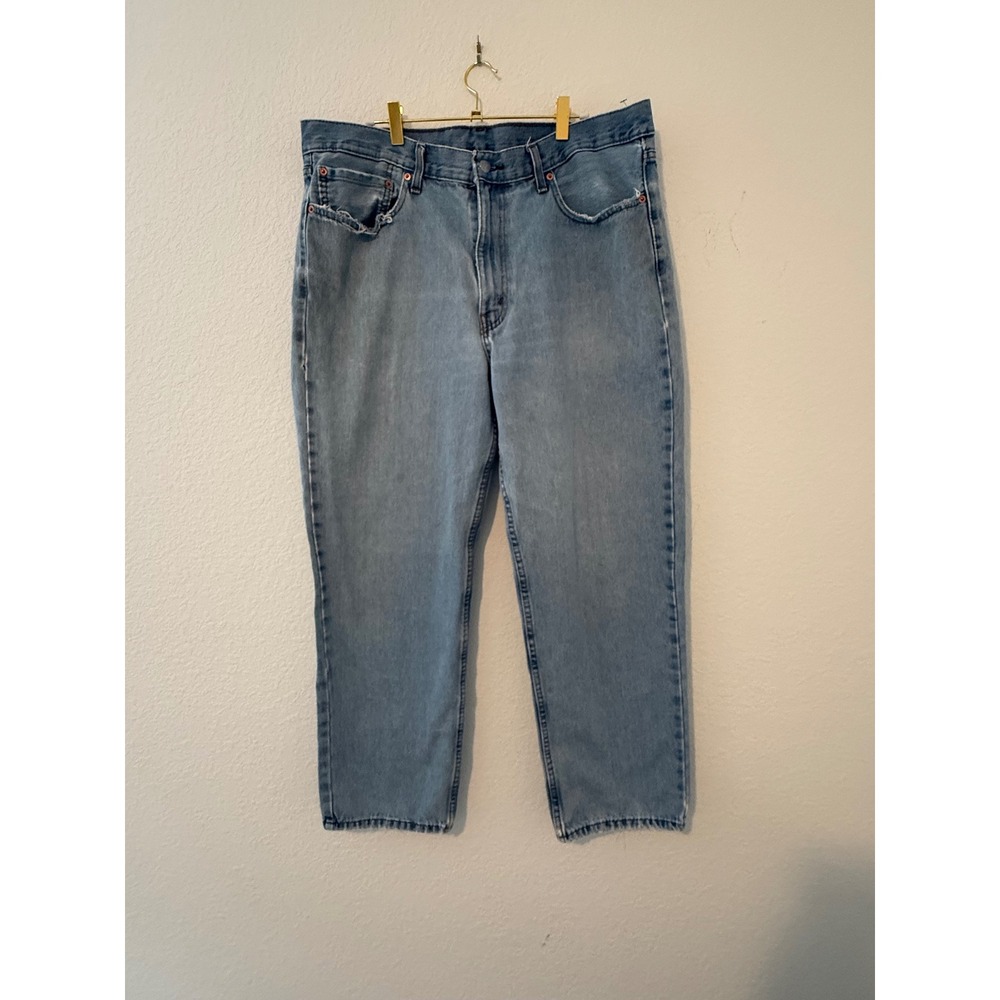 Levis 550 Relaxed Fit Tapered Leg Jeans Light Wash Denim Mens 38x30